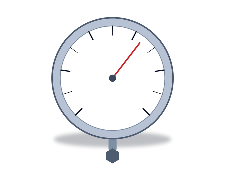 2.5" Bourdon Pressure Gauge, 0–160 PSI